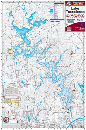 Lake Tuscaloosa Waterproof Lake Map 111
