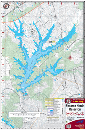 Shearon Harris Reservoir Waterproof Lake Map 1208
