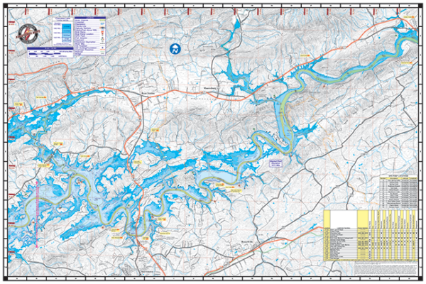Lake Cherokee TN Waterproof Lake Map 1702 Back