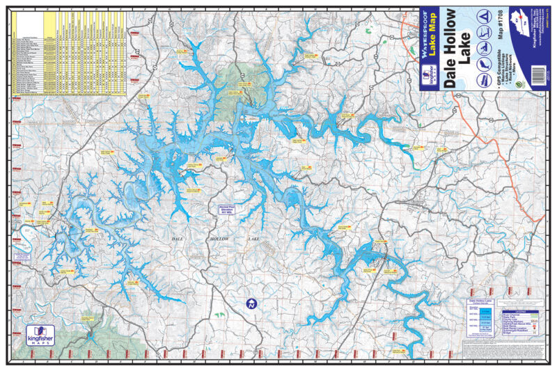 Dale Hollow Lake Waterproof Map 1708 Kingfisher Maps, Inc.