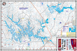 Tims Ford Woods 1720 Waterproof Lake Map