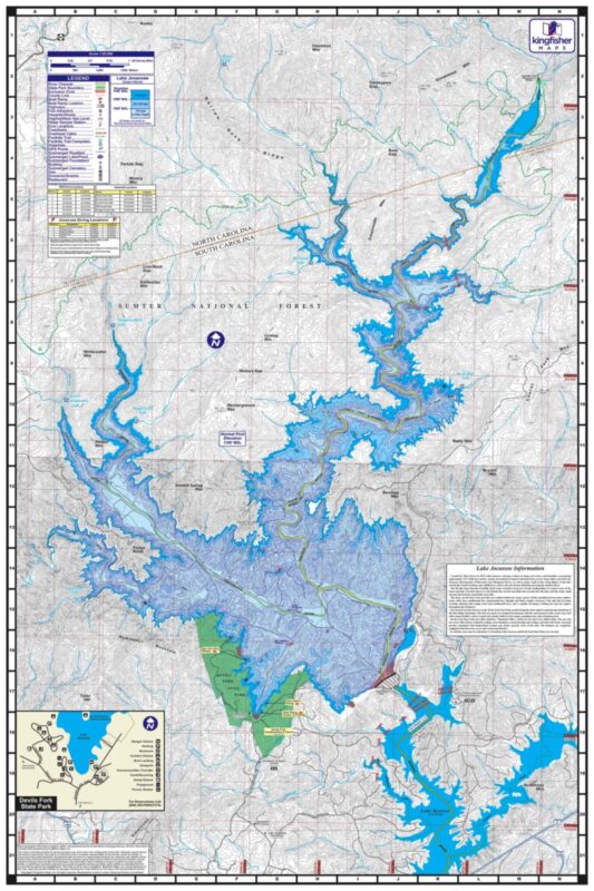 Lakes Keowee & Jocassee Waterproof Map 324 Kingfisher Maps, Inc.