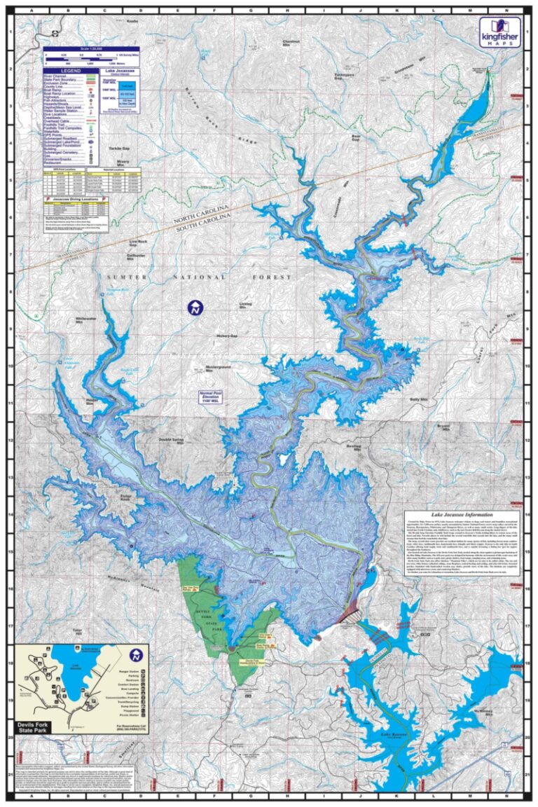 Lakes Keowee & Jocassee Waterproof Map 324 Kingfisher Maps, Inc.