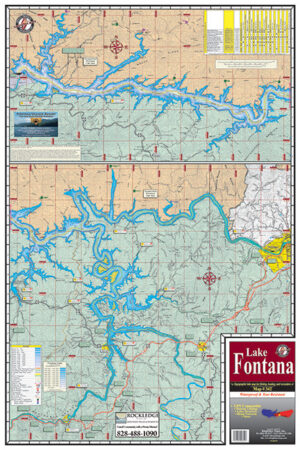 Lake Fontana 342 Waterproof Lake Map