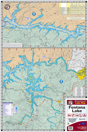 Lake Fontana Waterproof Lake Map 342
