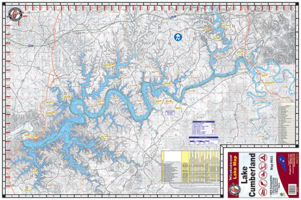 Lake Cumberland Waterproof Lake Map #803