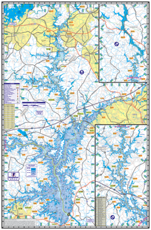 Lake Hartwell Waterproof Lake Map Back 302