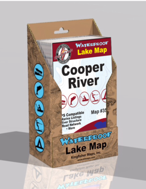 Cooper River Waterproof Lake Map Display Box