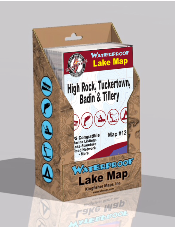 High Rock Tuckertown Badin Tillery Waterproof Lake Map Display Box