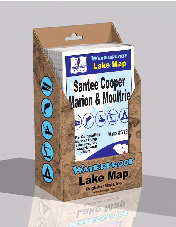 Santee Cooper Lake Marion Lake Moultrie Waterproof Lake Map Display Box