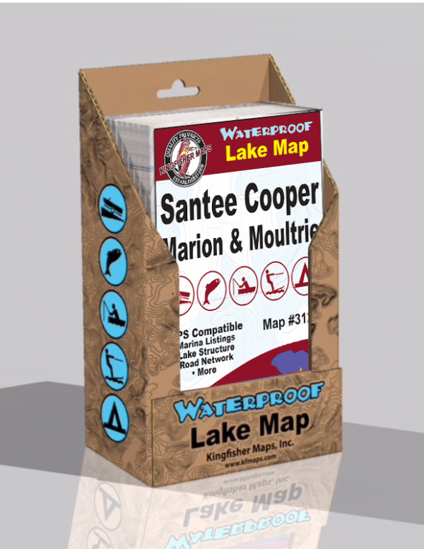 Santee Cooper Lakes Marion & Moultrie 312 18 PACK Kingfisher Maps