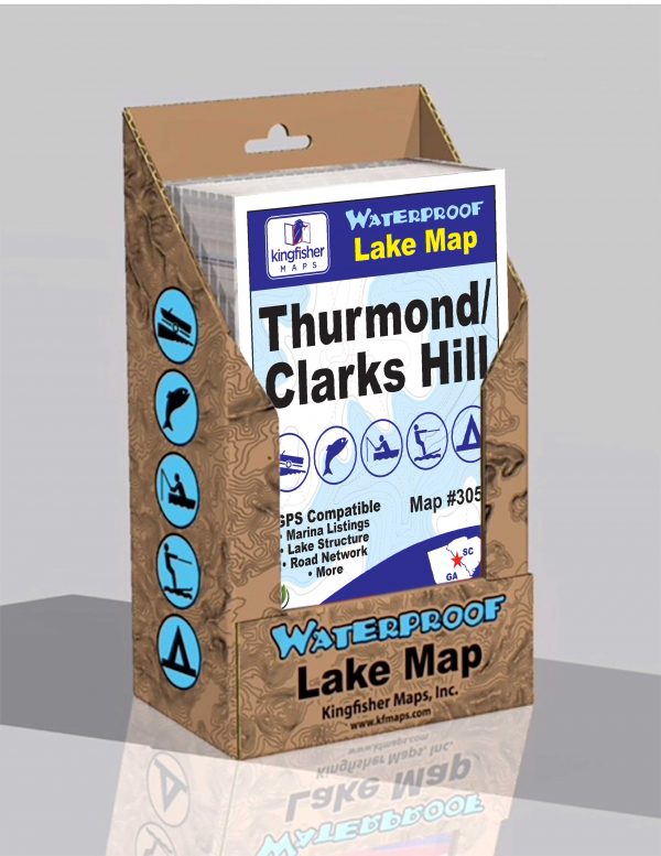 Thurmond Lake Clarks Hill Lake Waterproof Lake Map Display Box
