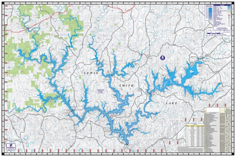 Lewis Smith Lake Poster P106 Kingfisher Maps, Inc.