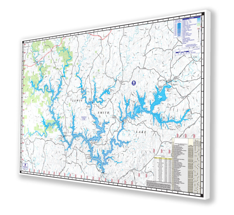 Lewis Smith Lake Canvas Print C106 Kingfisher Maps, Inc.