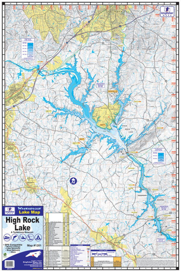 1201 High Rock and Tuckertown Waterproof Lake Map