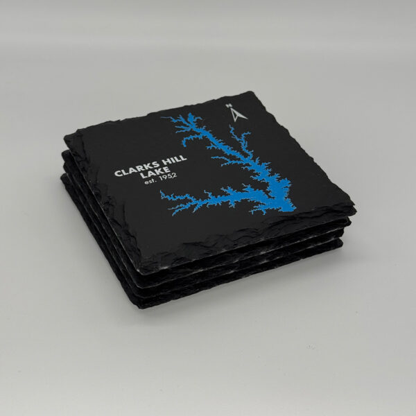 Set of Clarks Hill Lake Slate Coasters
