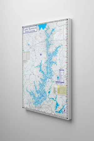 Lake Keowee Map on Canvas
