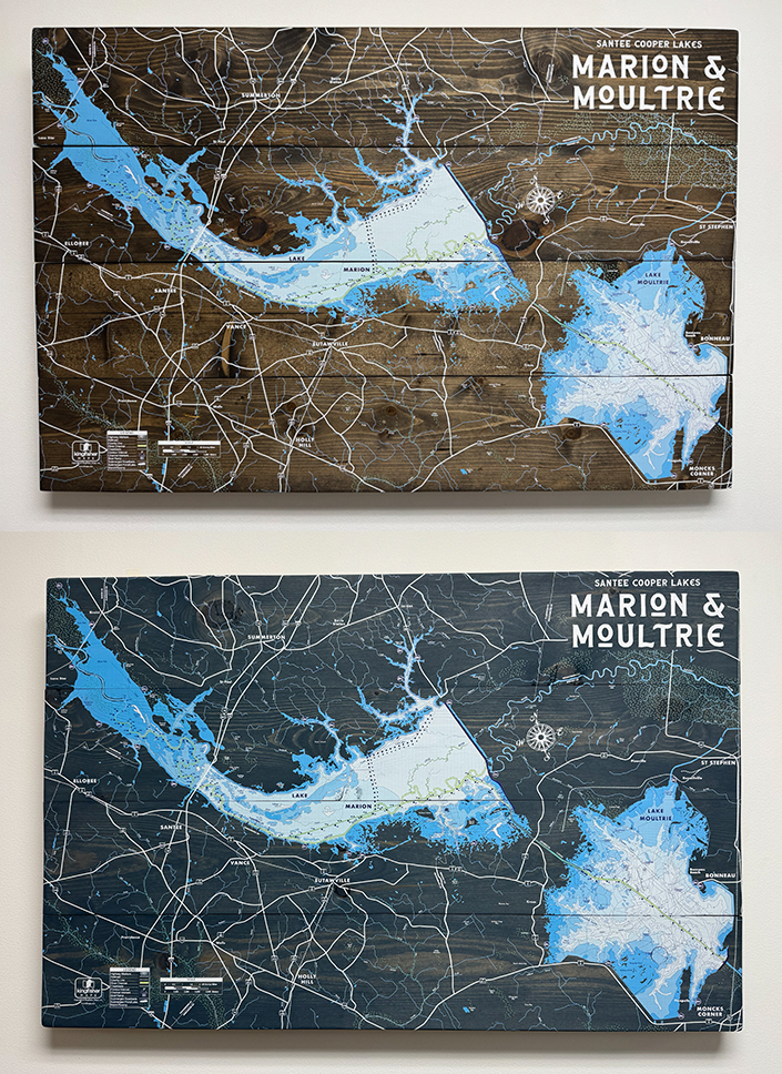 Lake Marion and Lake Moultrie Pallet map options